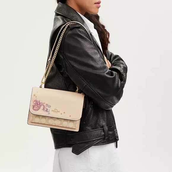 New! Best Seller! Mini Klare Crossbody With Signature Canvas and Dragon - Picture 2 of 5